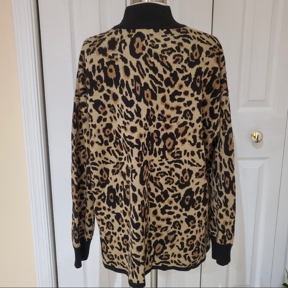 Calvin Klein animal print high low sweater size L - Picture 3 of 11